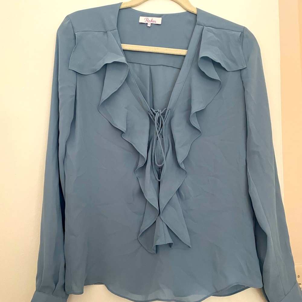 Parker long sleeve blouse with ruffles
